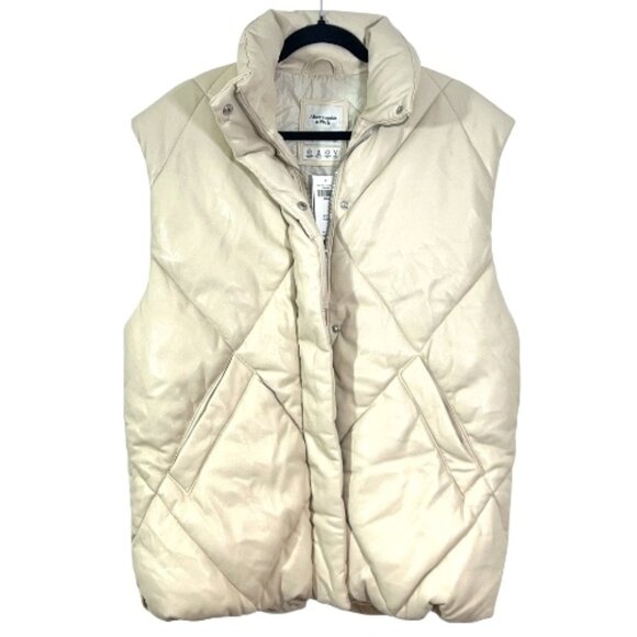 Abercrombie & Fitch Faux Vegan Leather Vest Size Small New $110 - Picture 1 of 4